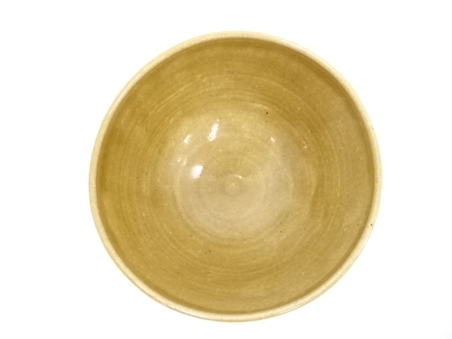 ♥美濃焼♥ 黄瀬戸 茶碗 茶道具 骨董 古玩 ♥美濃焼 黄瀬戸 茶碗